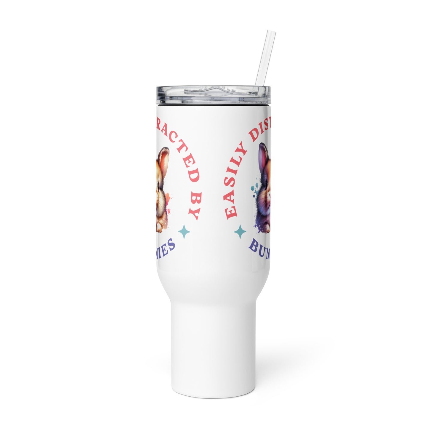 Easily Distracted By Bunnies Travel Mug With A Handle - Chester & Co.