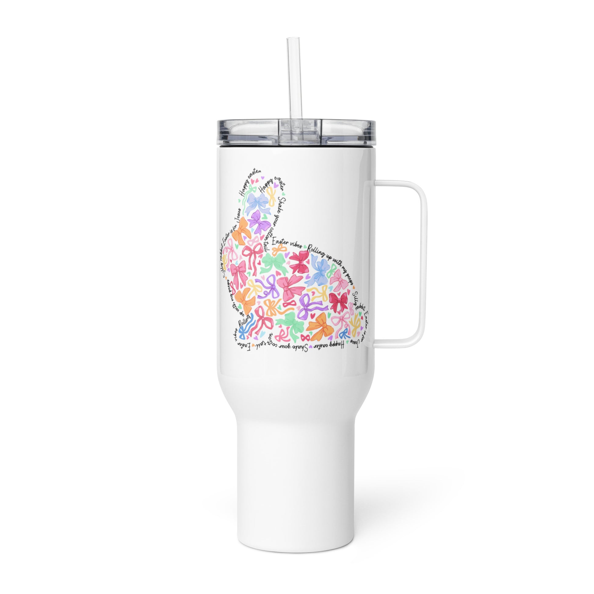 Bunny of Bows Travel Mug with Handle - Chester & Co.