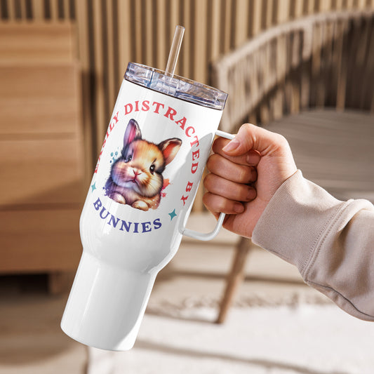 Easily Distracted By Bunnies Travel Mug With A Handle - Chester & Co.