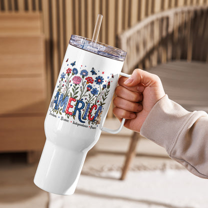 America Travel Mug with a Handle - Chester & Co.