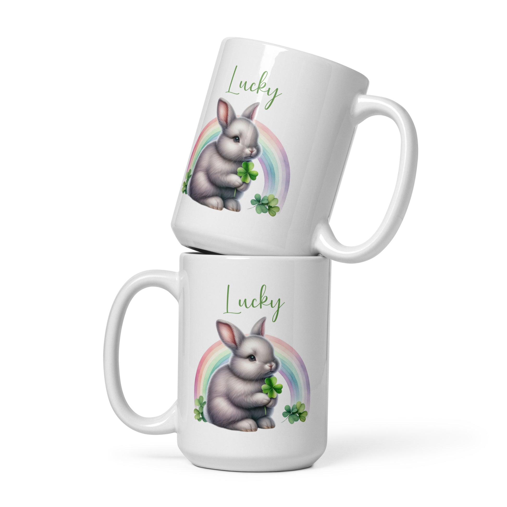 Lucky Rabbit White Glossy Mug - Chester & Co.