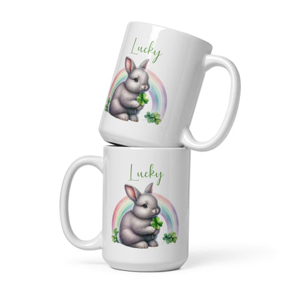 Lucky Rabbit White Glossy Mug - Chester & Co.