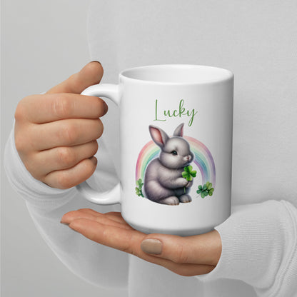 Lucky Rabbit White Glossy Mug - Chester & Co.