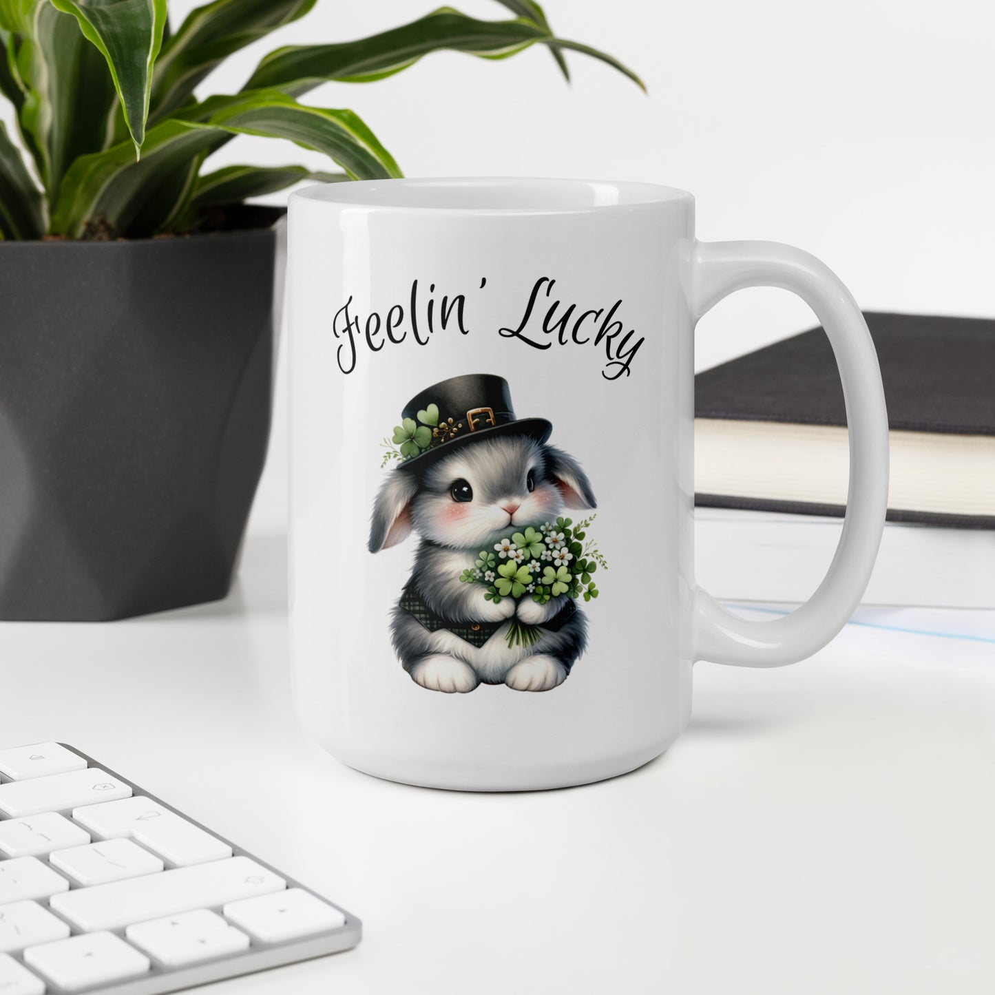 Feelin' Lucky White Glossy Mug - Chester & Co.