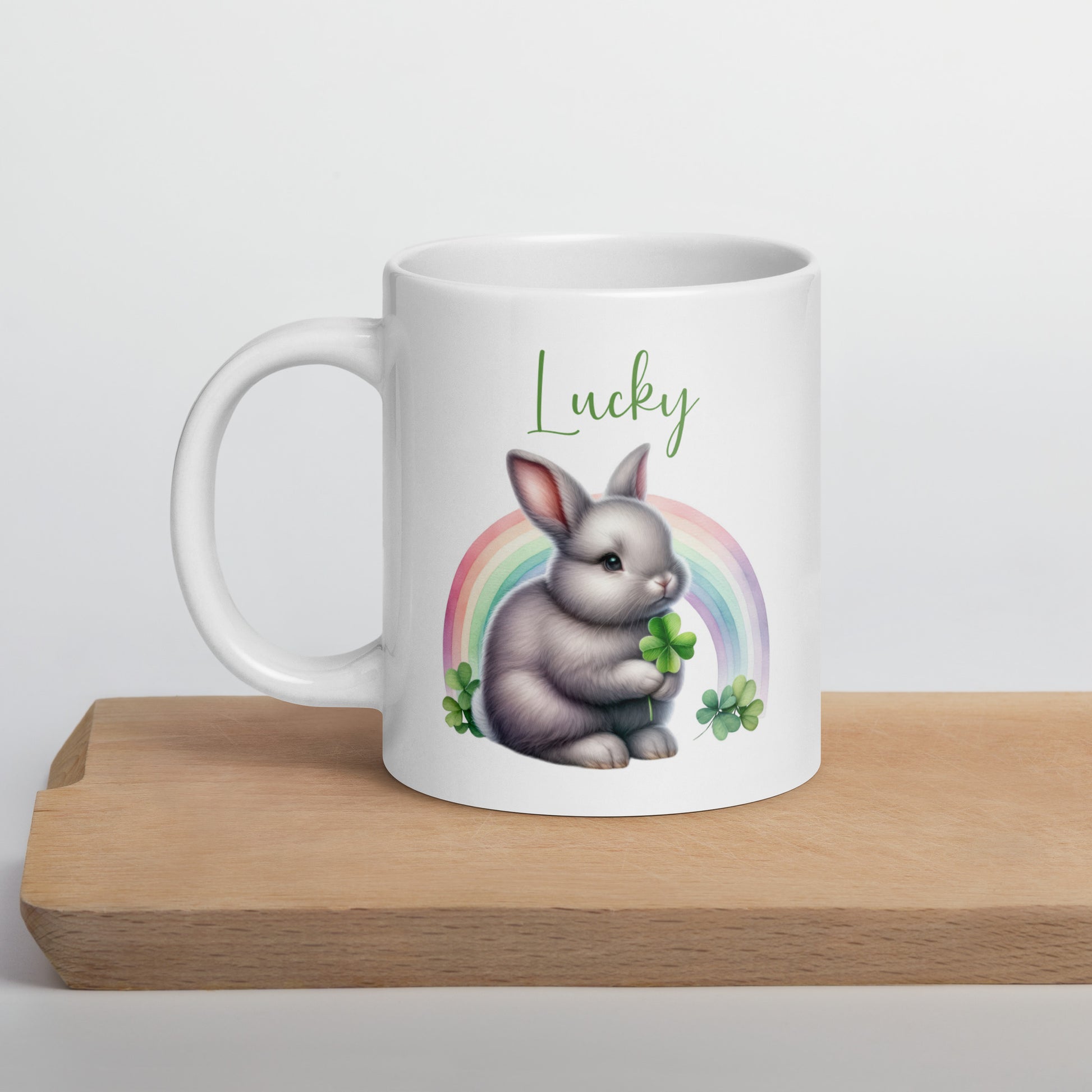 Lucky Rabbit White Glossy Mug - Chester & Co.