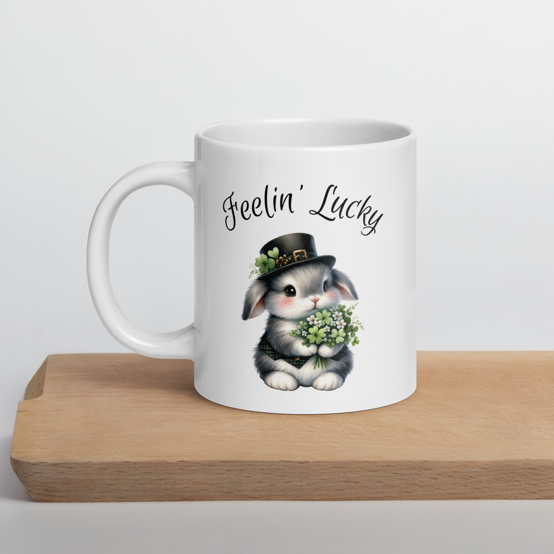 Feelin' Lucky White Glossy Mug - Chester & Co.