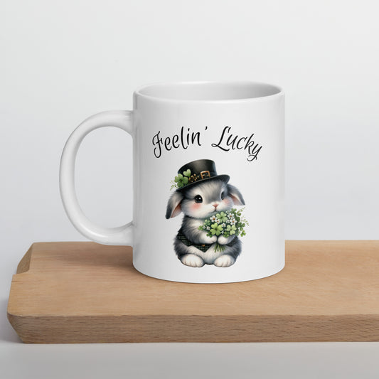 Feelin' Lucky White Glossy Mug - Chester & Co.