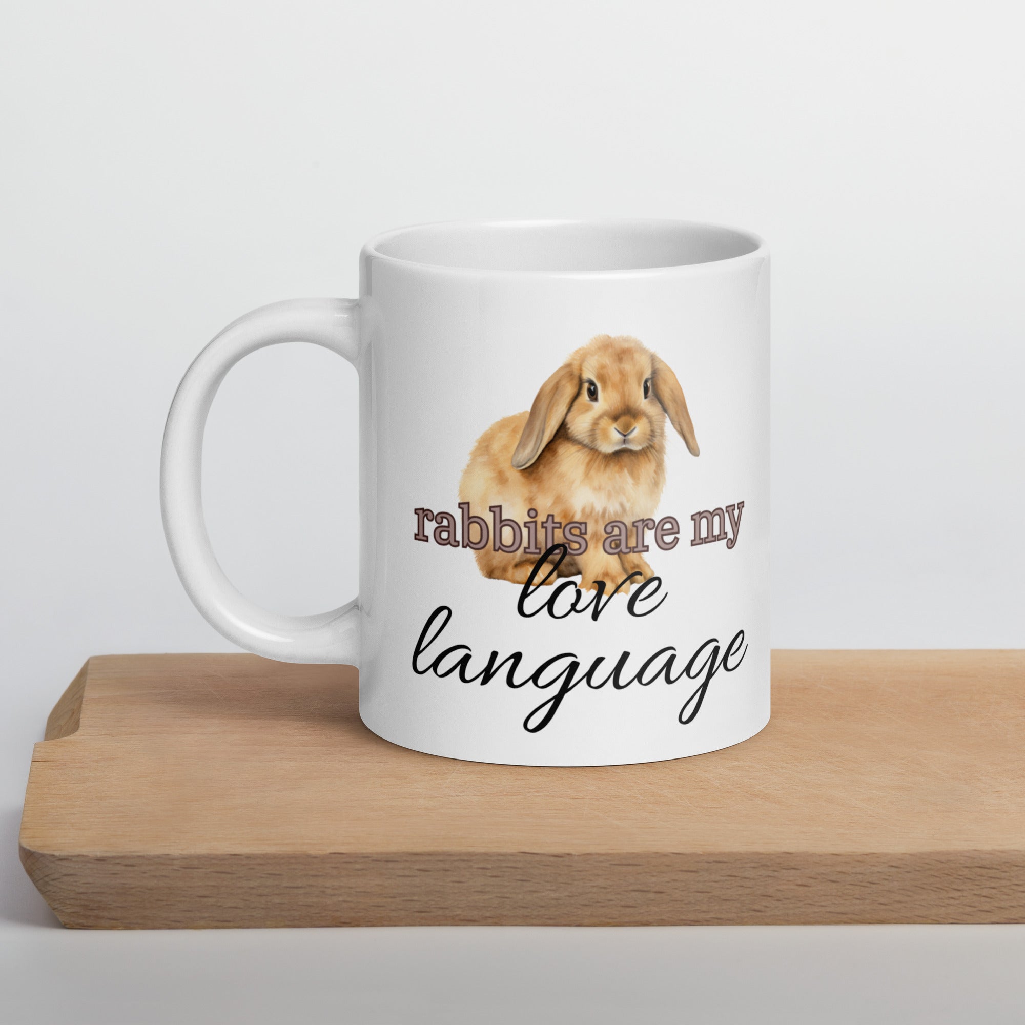 Rabbits Are My Love Language White Glossy Mug - Chester & Co.